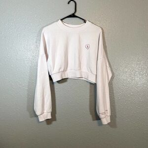 PLAYBOY White Cropped Sweatshirt